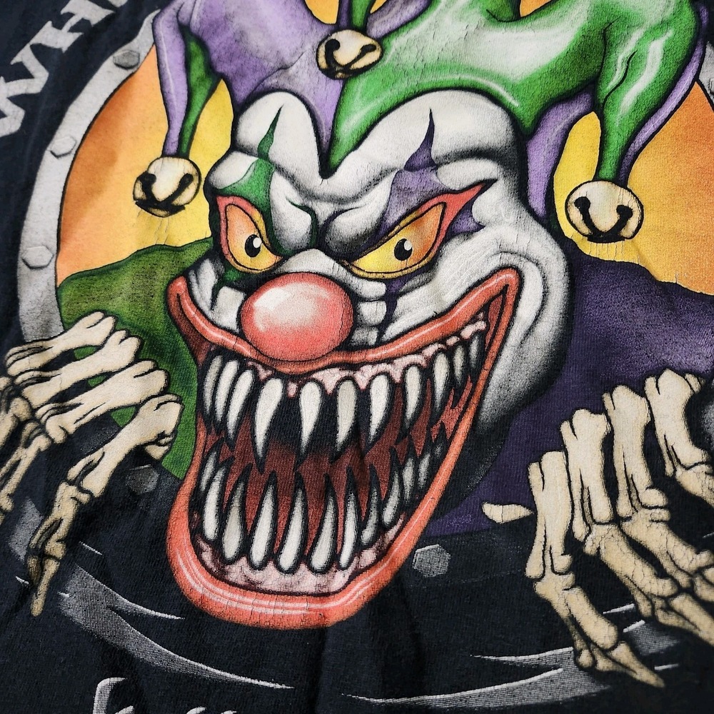 VTG Y2K Hellanbach Mens Evil Jester Who's Your Daddy Graphic T-Shirt Black 3XL - Picture 11 of 11